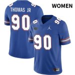 Women's Florida Gators #90 Chris Thomas Jr NCAA Jordan Brand Royal NIL 2022 Authentic Stitched College Football Jersey USJ1762FP